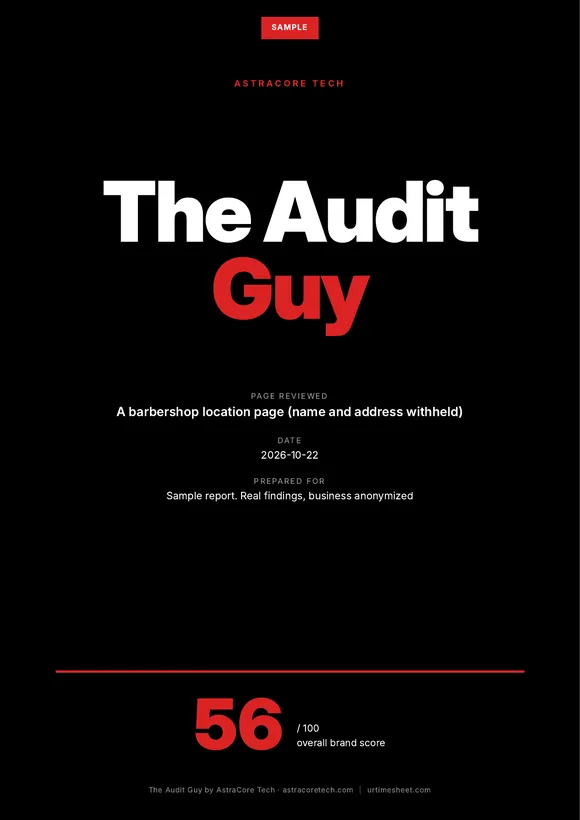 Sample report page 1: Cover