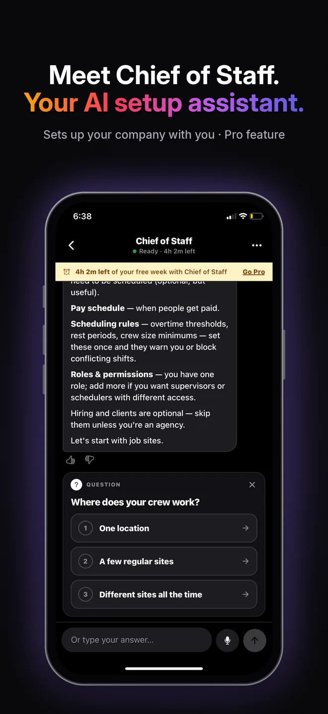 Meet Chief of Staff. Your AI setup assistant.