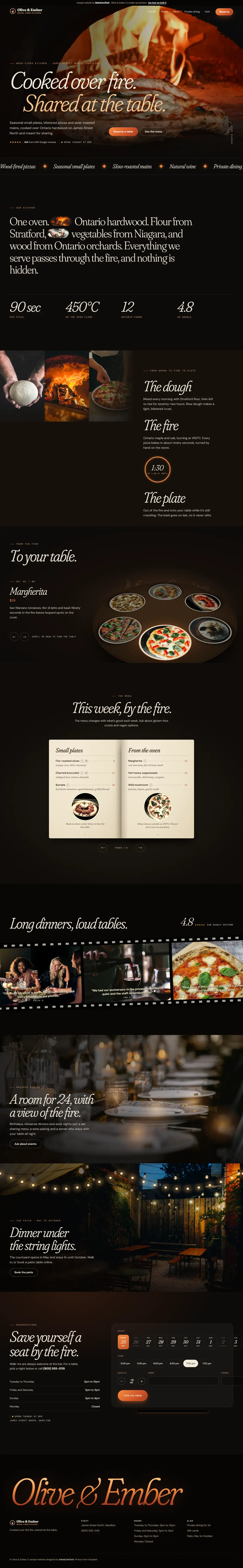 The Olive & Ember sample website